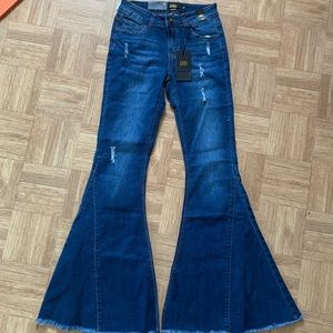 🌙Denim Bell Bottoms slightly distressed